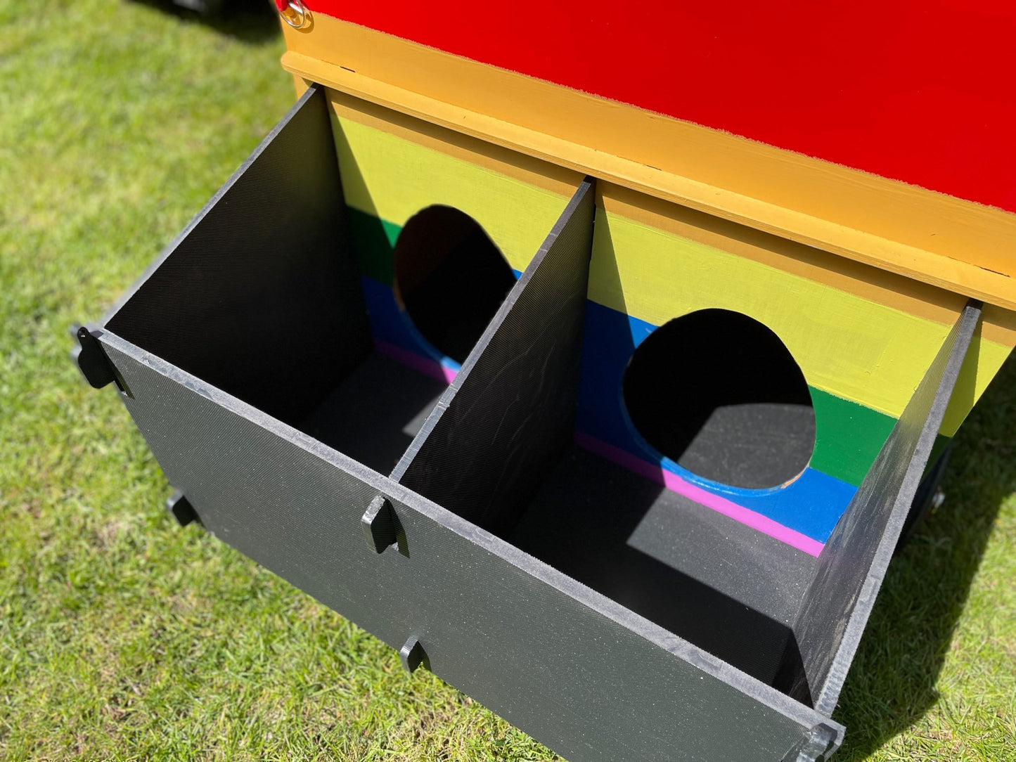 Custom Coloured Wooden Chicken Coop - Rainbows